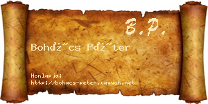 Bohács Péter névjegykártya