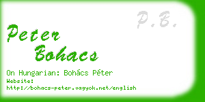 peter bohacs business card